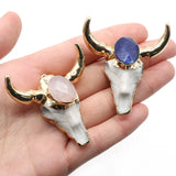 Acrylic Oxhead Pendant Charm Semi-Precious Rock DIY Jewelry
