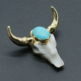 Acrylic Oxhead Pendant Charm Semi-Precious Rock DIY Jewelry