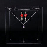 Acrylic Pendant Necklace Display Stand Holder Metal Rod Support