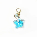 Acrylic Pentagram Dog Key Chain Quicksand Car Key Rings Bag Pendant Gift