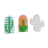Acrylic Cactus Pendant Earring Necklace Charms Jewelry Making Supplies 8pcs
