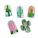 Acrylic Cactus Pendant Earring Necklace Charms Jewelry Making Supplies 8pcs