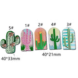 Acrylic Cactus Pendant Earring Necklace Charms Jewelry Making Supplies 8pcs