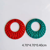 Acrylic Plastic Circle Weave Pendant 10pcs KP2605