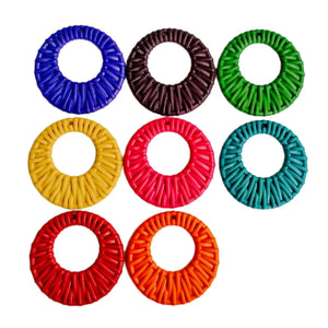 Acrylic Plastic Circle Weave Pendant 10pcs KP2605