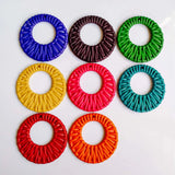 Acrylic Plastic Circle Weave Pendant 10pcs KP2605
