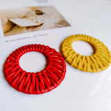 Acrylic Plastic Circle Weave Pendant 10pcs KP2605