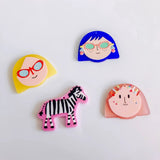 Acrylic Face Flatback Pendant Earring Charms DIY Jewelry Supplies 8pcs