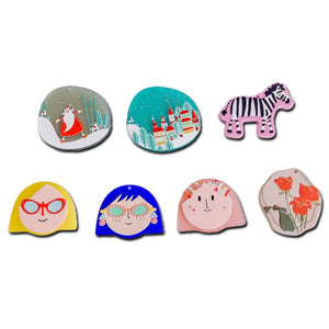 Acrylic Face Flatback Pendant Earring Charms DIY Jewelry Supplies 8pcs