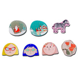 Acrylic Face Flatback Pendant Earring Charms DIY Jewelry Supplies 8pcs