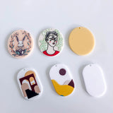 Acrylic Plant Flatback Earring Charms 8pcs