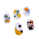 Acrylic Plant Flatback Earring Charms 8pcs