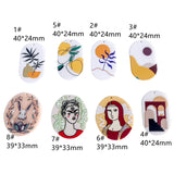 Acrylic Plant Flatback Earring Charms 8pcs