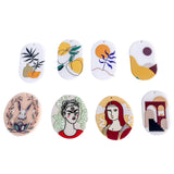 Acrylic Plant Flatback Earring Charms 8pcs