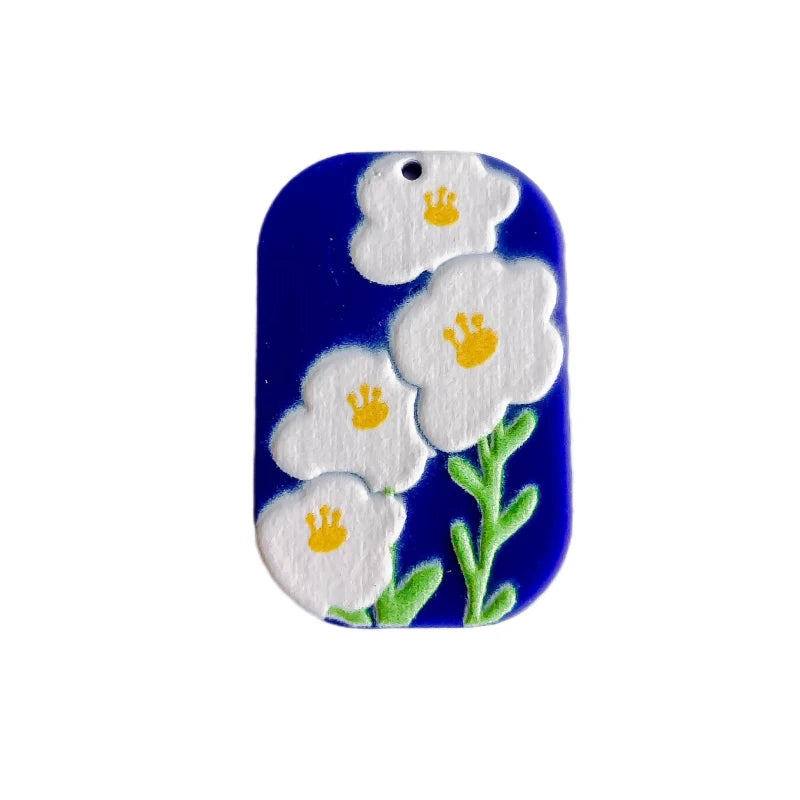 Acrylic Flowers Pendant Charms Jewelry Making Material 8pcs