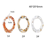 Acrylic Glitter Oval Pendant Earring DIY Charms 8pcs