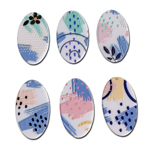 Acrylic Plastic Oval Flat Back Pendant Earring Accessories Charms Jewelry Making