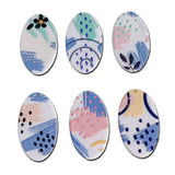 Acrylic Plastic Oval Flat Back Pendant Earring Accessories Charms Jewelry Making