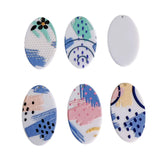 Acrylic Plastic Oval Flat Back Pendant Earring Accessories Charms Jewelry Making