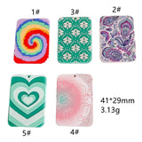 Acrylic Plastic Patterns Pendant Earring Necklace Charms 8pcs