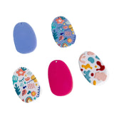 Acrylic Plastic Patterns Pendant Earring Charms 8pcs
