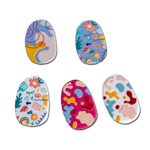 Acrylic Plastic Patterns Pendant Earring Charms 8pcs
