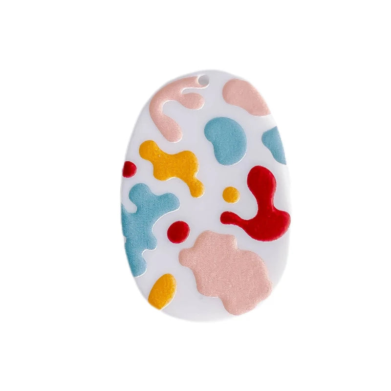 Acrylic Plastic Patterns Pendant Earring Charms 8pcs