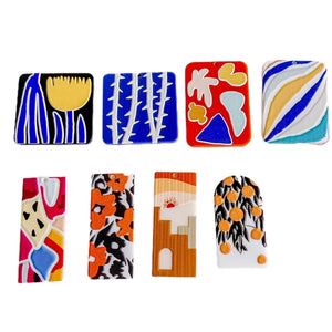 Acrylic Plastic Patterns Pendant Earring Necklace Charms 8pcs