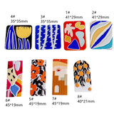 Acrylic Plastic Patterns Pendant Earring Necklace Charms 8pcs
