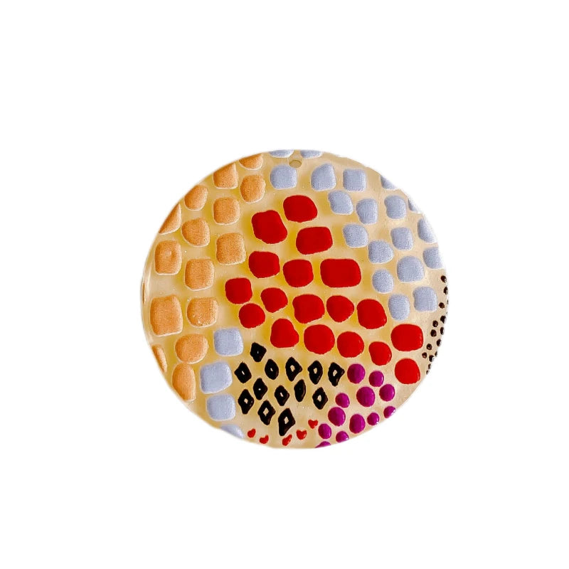 Acrylic Plastic Round Dots Flat Back Necklace Charms 8pcs