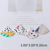 Acrylic Plastic Round Fan Eardrop Pendant Accessories Necklace Charms 8pcs