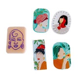 Acrylic Women Face Pendant Earring Necklace Charms Jewelry Making Supplies