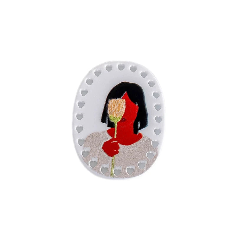 Acrylic Women Face Pendant Earring Necklace Charms Jewelry Making Supplies