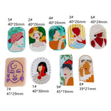 Acrylic Women Face Pendant Earring Necklace Charms Jewelry Making Supplies