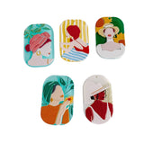 Acrylic Women Face Pendant Earring Necklace Charms Jewelry Making Supplies