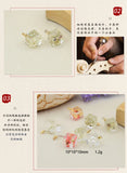Acrylic Resin 3D Square Dried Flower Pearl Pendant Charms 10MM 10pcs