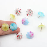 6pcs Acrylic Resin 3D Umbrella Charms for DIY Jewelry Making