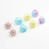 6pcs Acrylic Resin 3D Umbrella Charms for DIY Jewelry Making