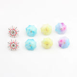 6pcs Acrylic Resin 3D Umbrella Charms for DIY Jewelry Making