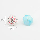 6pcs Acrylic Resin 3D Umbrella Charms for DIY Jewelry Making