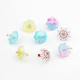 6pcs Acrylic Resin 3D Umbrella Charms for DIY Jewelry Making
