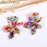 Colorful Resin Flower Drop Earrings Boho Dangle Jewelry