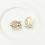 Acrylic Tulip Flower Charms 6pcs for DIY Necklace Making