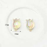Acrylic Tulip Flower Charms 6pcs for DIY Necklace Making