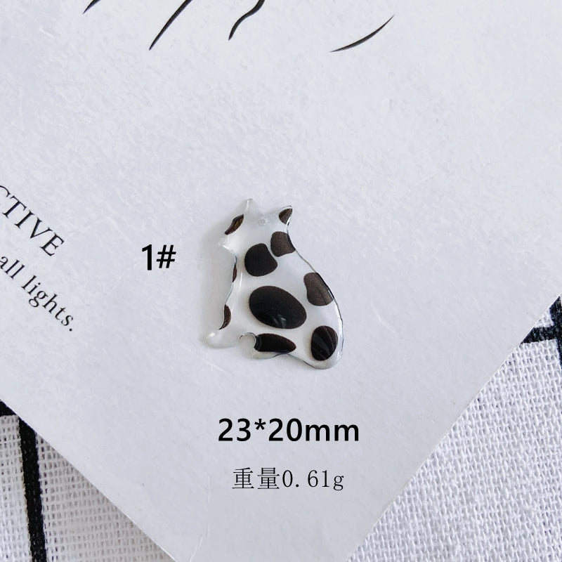 Acrylic Resin Pendant Cartoon Cat Bear Fruit Drink DIY Hole Small Hanging