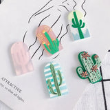 30pcs Colorful Acrylic Cactus Patch Charm Pendants for Jewelry Making