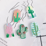 30pcs Colorful Acrylic Cactus Patch Charm Pendants for Jewelry Making