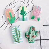 30pcs Colorful Acrylic Cactus Patch Charm Pendants for Jewelry Making