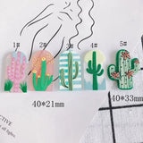 30pcs Colorful Acrylic Cactus Patch Charm Pendants for Jewelry Making