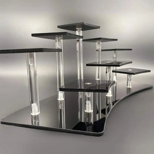 Acrylic Risers Stand Trapezoidal Shelf for Action Figure Perfumes